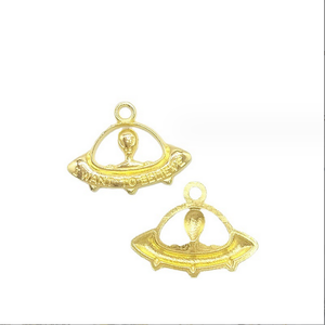 10pcs golden / antiqued bronze color UFO design charms EF0550