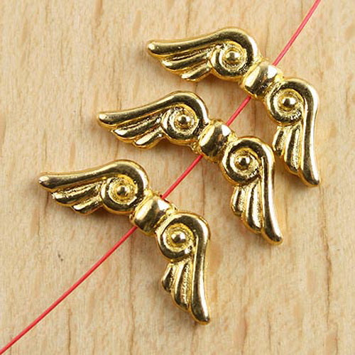 20pcs gold tone angel wing spacer beads EF2573