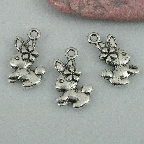 16pcs tibetan silver color cute rabbit design charms EF0497