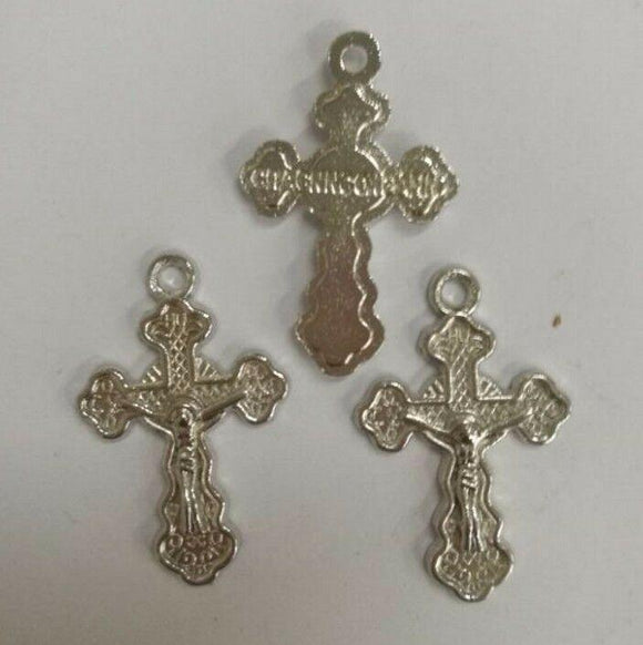 10pcs dull silver color crafted crucifix charms H0607