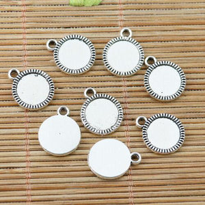 20pcs tibetan silver color round cabochon setting EF2358