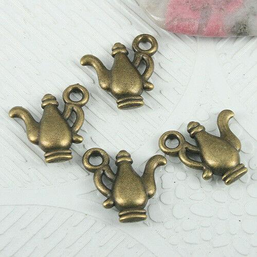 10pcs antiqued bronze color plain teapot design charms EF0853