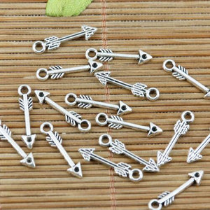 100pcs tibetan sivler color little arrow design charms EF2356