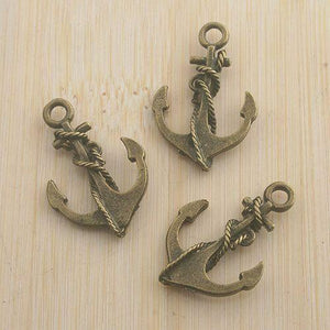 10pcs antiqued bronze color anchor design charms G1584