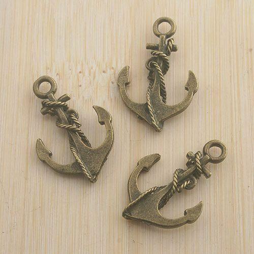 10pcs antiqued bronze color anchor design charms G1584