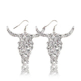 Fashion Jewelry Hook Earring Cute Cow Head sequins Leather earrings