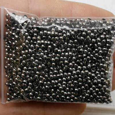 900 Pcs 2.4mm  black crimp metal beads findings h0278