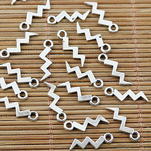 100pcs Tibetan silver lightning wave shape charms EF1681