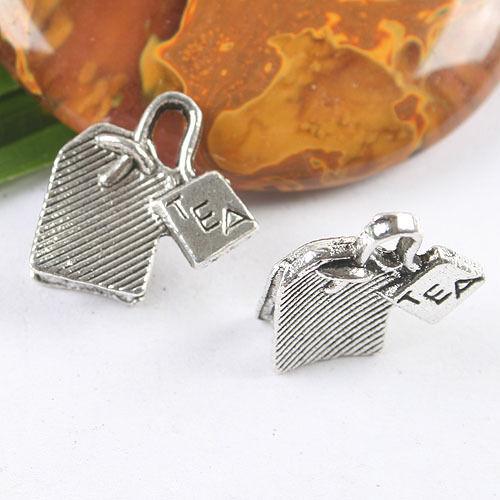 30pcs dark silver tone TEA lock charm h3451