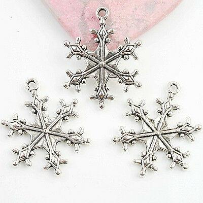 Tibetan Silver2sided snowflake design charms 10pcs EF0051