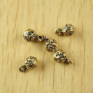 20pcs dark gold-tone flower-ball charms findings h1982