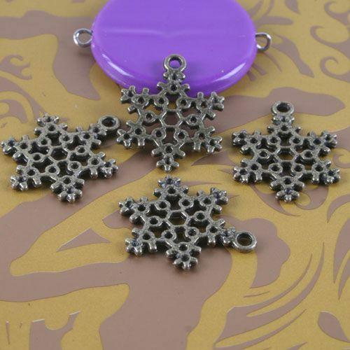 12pcs antiqued bronze two sides flower pendant G1715