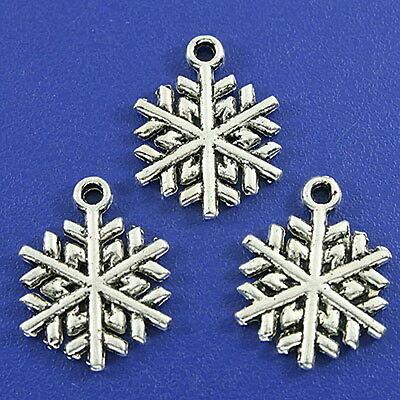 20pcs dark silver tone snowflake charms h3057