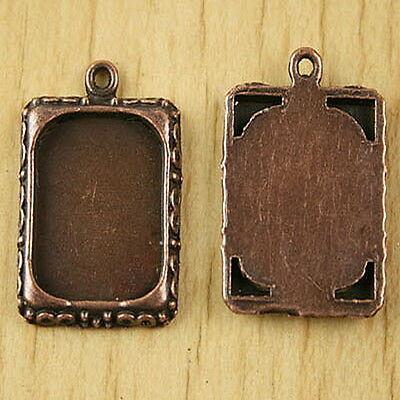 8pcs copper-tone picture frame charms h2837