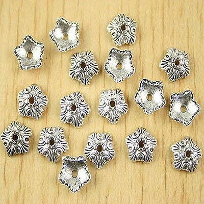 50pcs Tibetan silver color flower beads cap h2729