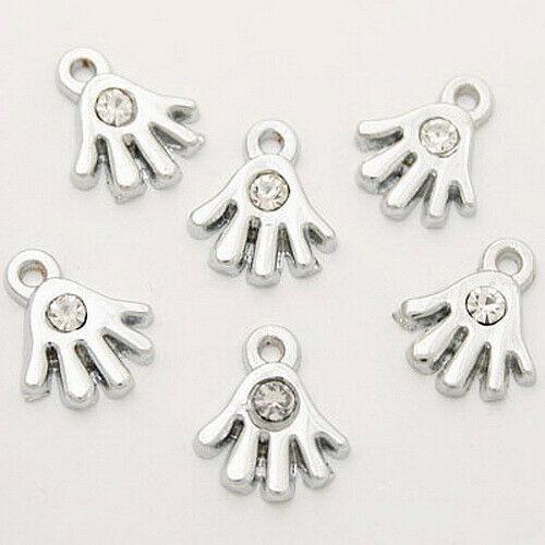 6pcs 18KGP zircon palm charms/pendants w1042