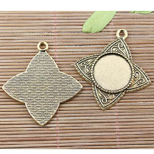 10pcs dark gold color round shaped 20mm cabochon settings EF2498