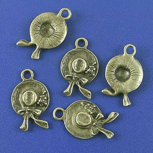 10pcs antiqued bronze lady hat pendant charm G960