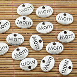 Assorted tibetan silver tone family lettering oval shaped charms to pick