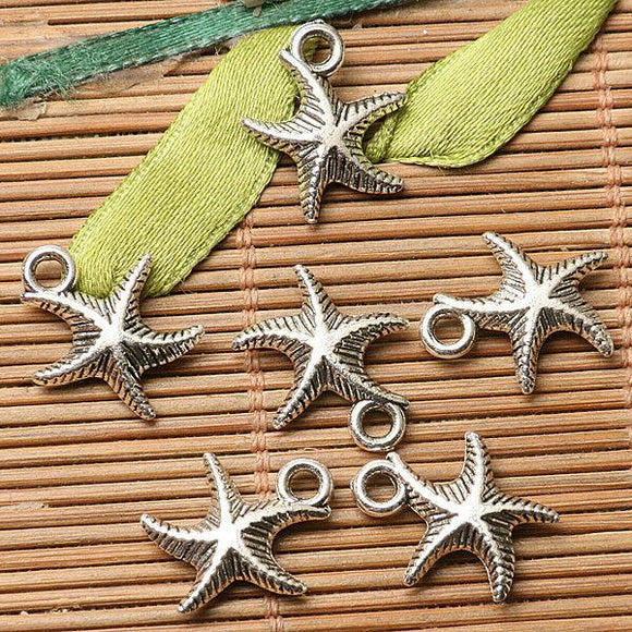 60PCS dark silver color starfish design charms  EF2753