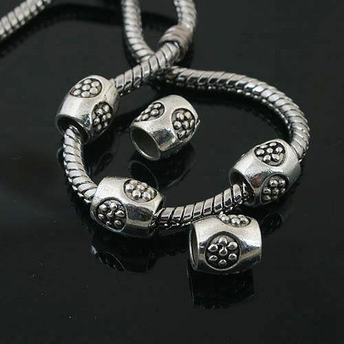 15pcs Tibetan Silver flower spacer Beads Fit European charm  Bracelet  L0094