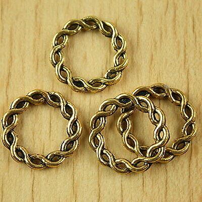 10pcs dark gold tone round knited frame charms h2197