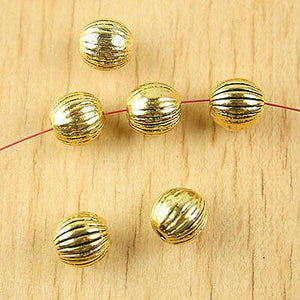 10pcs dark gold-tone Round Spacer beads h1333