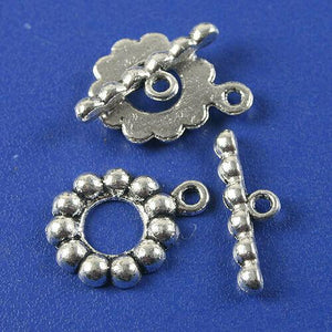 10sets dark silver tone toggle clasp h3531