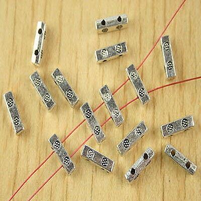 50pcs Tibetan silver 2 holes bar spacer beads h2778