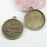 Pick ! A set (12kinds) constellations cabochon settings in antiqued bronze tone