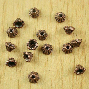 50pcs copper-tone plum flower spacer beads h1880