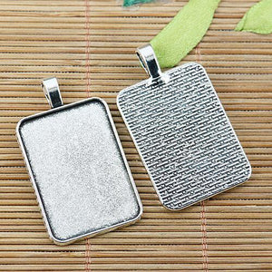 24pcs tibetan silver color 23x33mm rectangle shaped cobochon settings EF2485