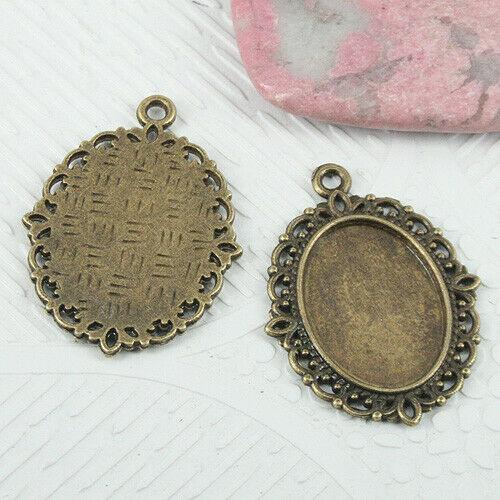 10pcs antiqued bronze color rim cabochon settings EF0685