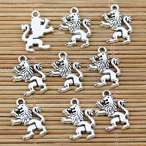 28pcs tibetan silver tone cartoon lion design charms EF1558