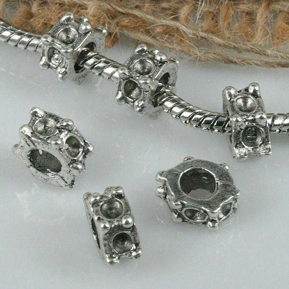 15pcs tibetan silver color 6 cabochon holes spacer beads L0179