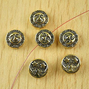 10pcs dark gold color smile face spacer beads H2211