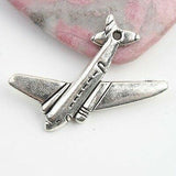 Tibetan Silver color airplane design charms 12pcs EF0064