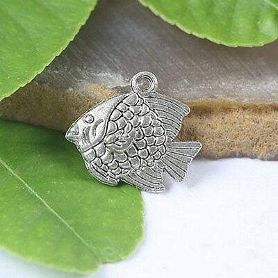 Tibetan Silver Fish Charms 10Pcs H0039