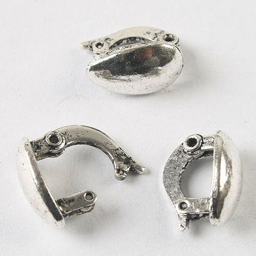 5pcs dark silver tone opened Buttons clasp h3597