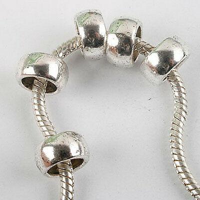 10pcs dark silver-tone columniform bead fit bracelet 8686