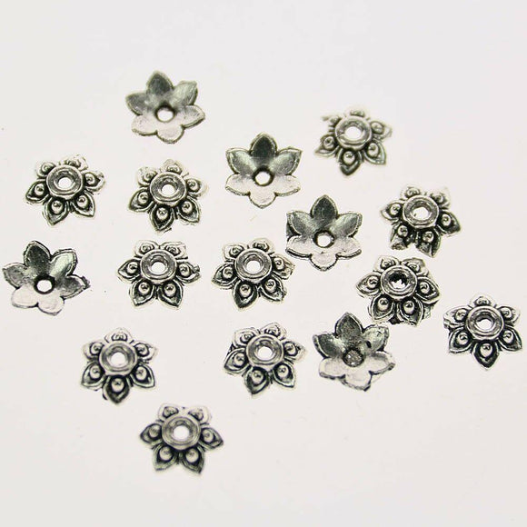 60pcs Tibetan silver color crafted flower bead cap findings  h0969