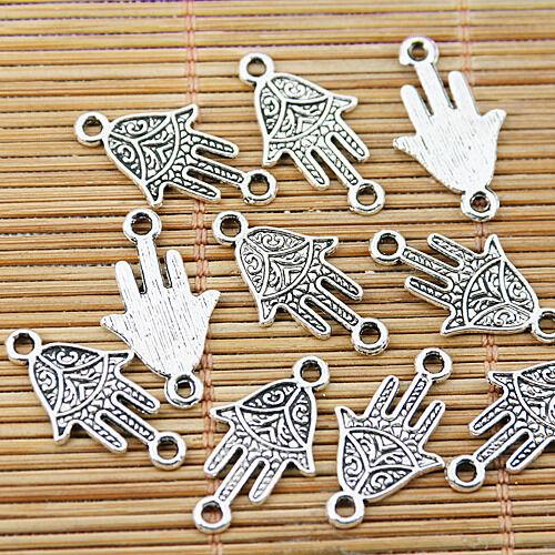 28pcs tibetan silver tone hand connector EF1549