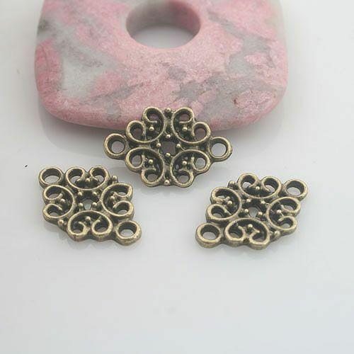 18pcs antiqued bronze color cute flower connector pendant charm G1870