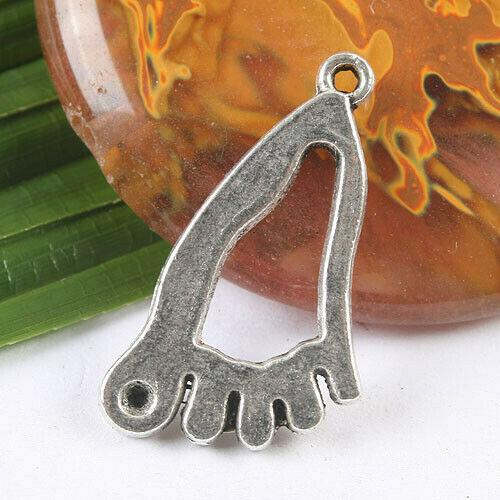 10pcs dark silver tone sole charm h3437