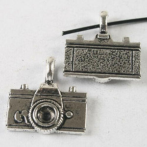 10pc dark silver tone Cameras pendant charm h3656