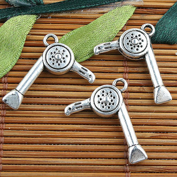 Alloy metal Tibetan Silver color 2sided  style charms 15pcs EF0102