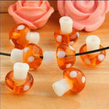 20pc Fashion Jewelry  Colorful Lampwork Mushroom Glass Spacer  Beads Charm Findings