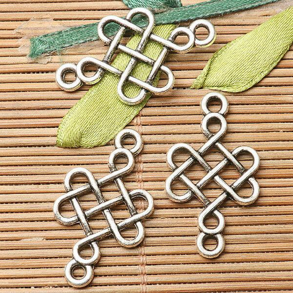 10pcs dark silver color Chinese knot  connector design  EF2711