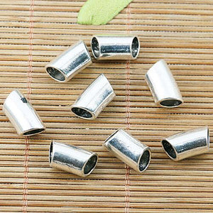 16pcs tibetan silver tone plain surfaced tube shaped spacer bead EF2433