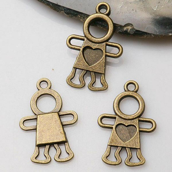 16pcs antiqued bronze color  boy  design  charms  EF3360